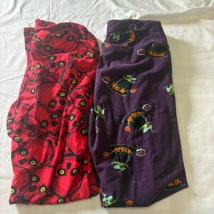 LuLaRoe OS Leggings Bundle Halloween Skull & Witch Cauldron Prints